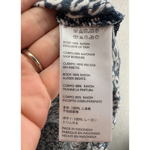 Cleobella Violeta Dress Size M Blue White Print Button Front V-Neck Sundress - Picture 15 of 16